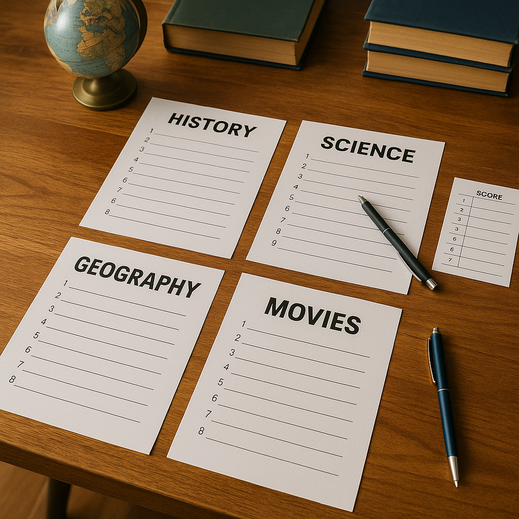 Quiz culture générale par thème à imprimer : idées et conseils